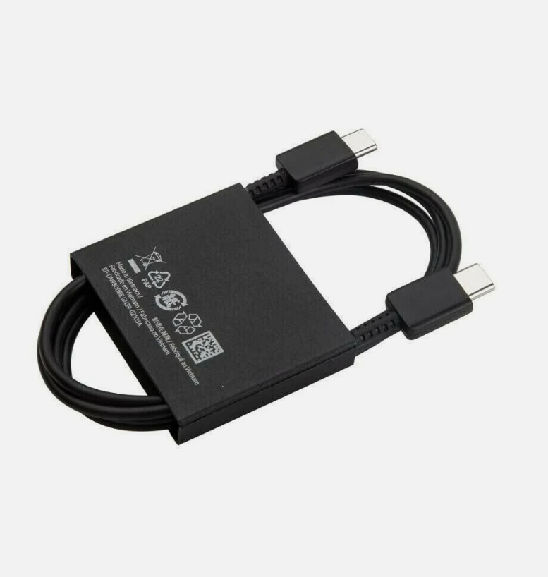 Samsung 45w 2.0 Supported Super Fast Charger with Type-C to C Cable (2025 Stock updated Chip) Black & White colour