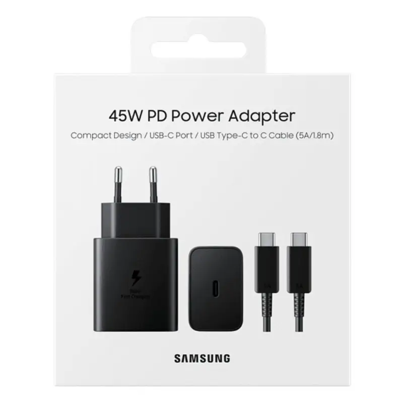 Samsung 45w Super Fast Charger with C to C Cable